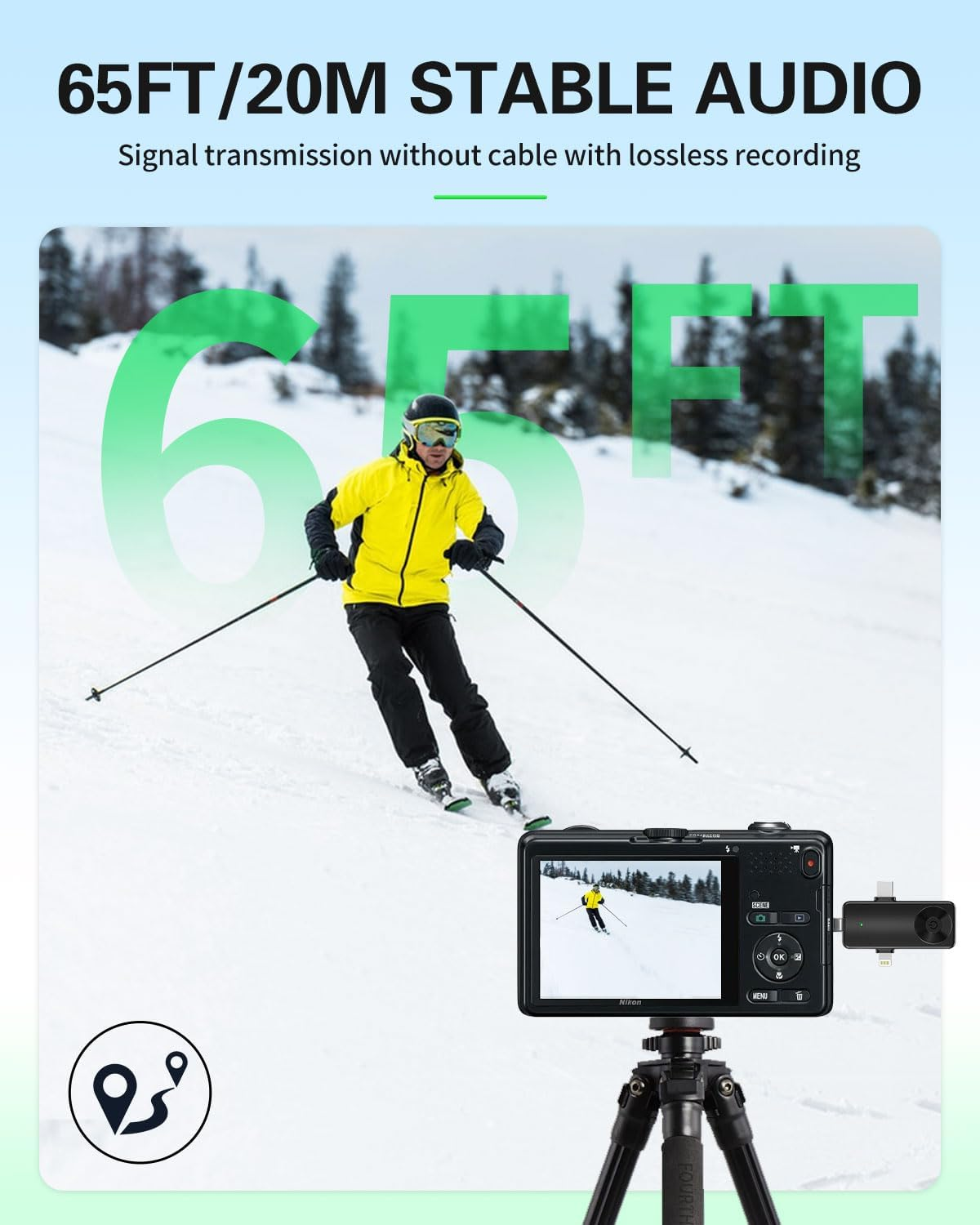 Ominoral Mini Microphone for Iphone Android Camera Ipad USB-C, 4 in 1 Professional Wireless Lavalier Lapel Microphone for Recording, Live Stream, Youtube, Facebook, Tiktok, Vlog (2 Pcs) image number 5