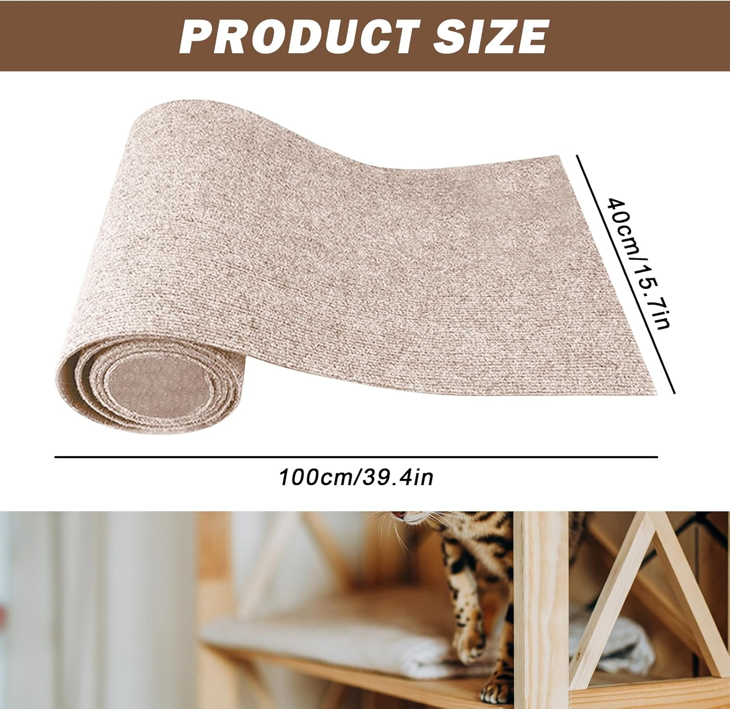 SPORWAY Pack of 2 Cat Scratching Mat, Cat Scratching Boards, 40 Cm X 100 Cm, Cat Scratching Mat, Cat Scratching Board Scratching Mat for Protects Carpets and Sofas image number 4