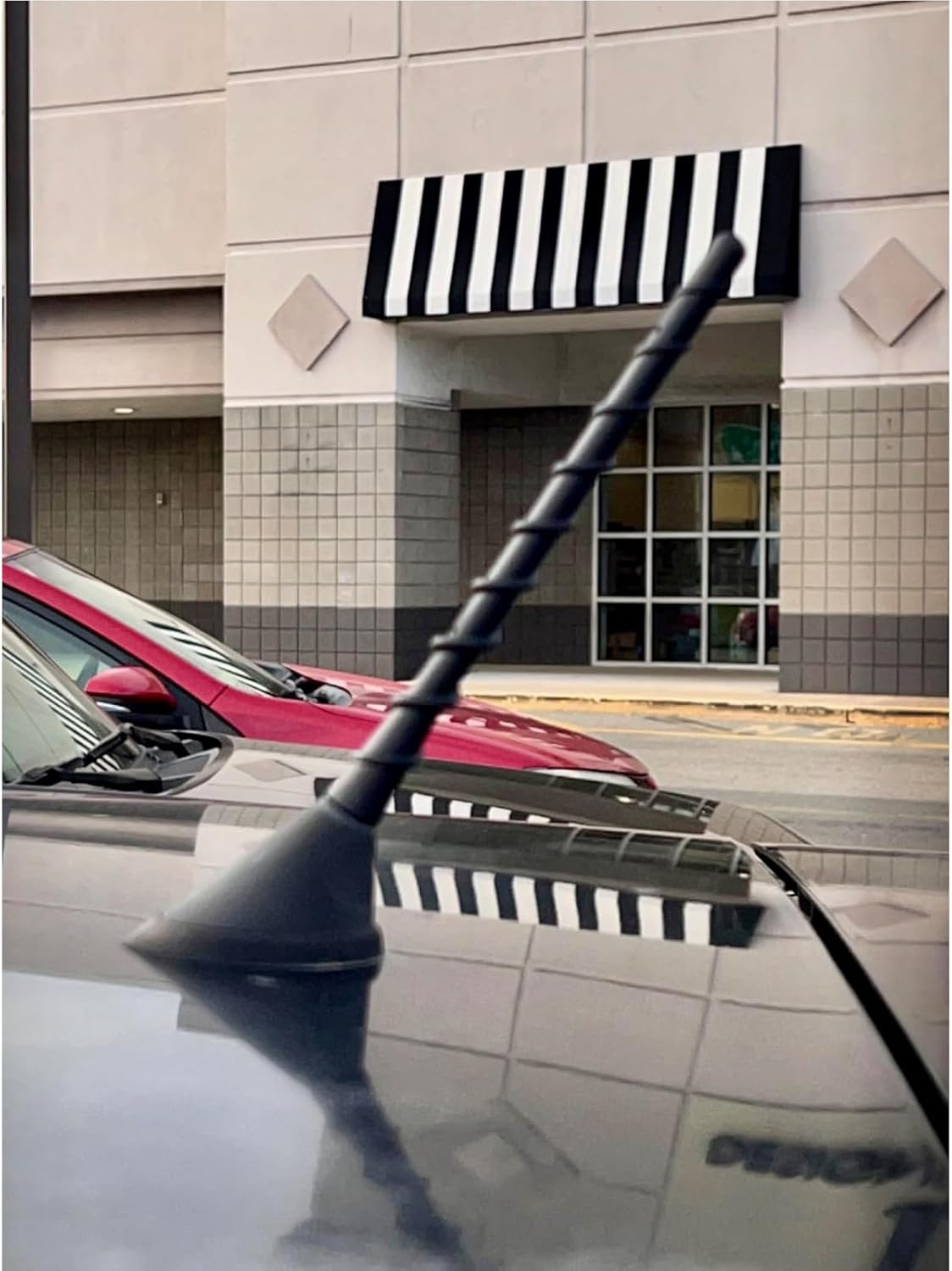 AQTAQ Universal Vehicle Roof Mount Car Antenna Short 18Cm/7Inch Car Radio Rod Antenna Replacement with High-Quality AM & FM Reception with M4 M5 M6 Threaded Adapter Suitable for Most Models Etc