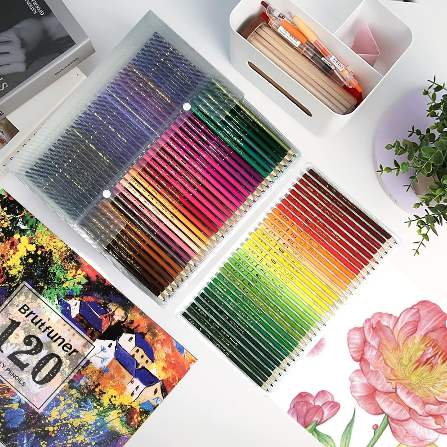 120 Count Coloured Pencils for Adult Coloring Books, Soft Core,Ideal for Drawing Blending Shading,Colouring Pencils Set Adults image number 6