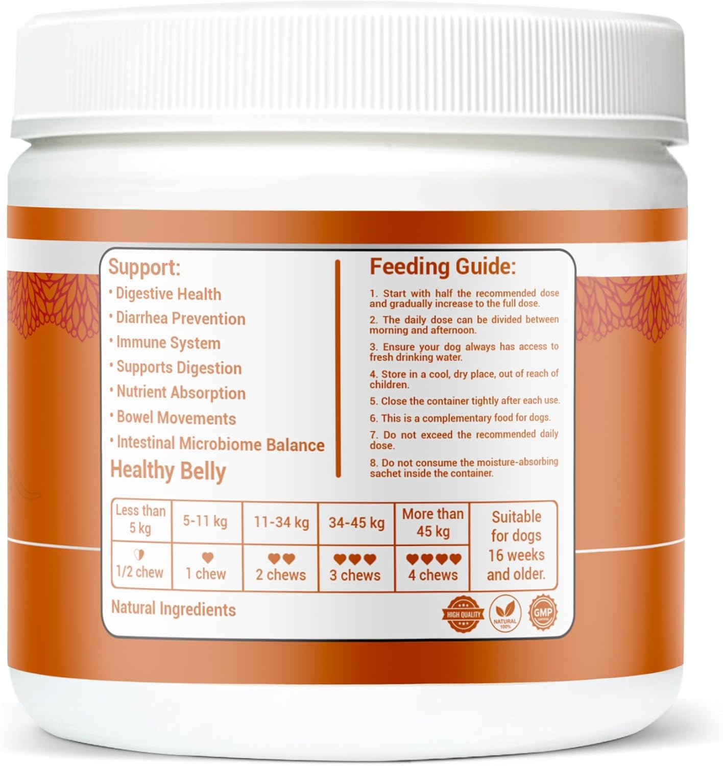 Wikiray Probiotics for Dogs &ndash; Soft Chews for Digestive Health & Immunity | 120 Chews | 3 Billion CFU, Pumpkin, Enzymes, Vitamins & Prebiotics | Made with Natural Ingredients image number 1