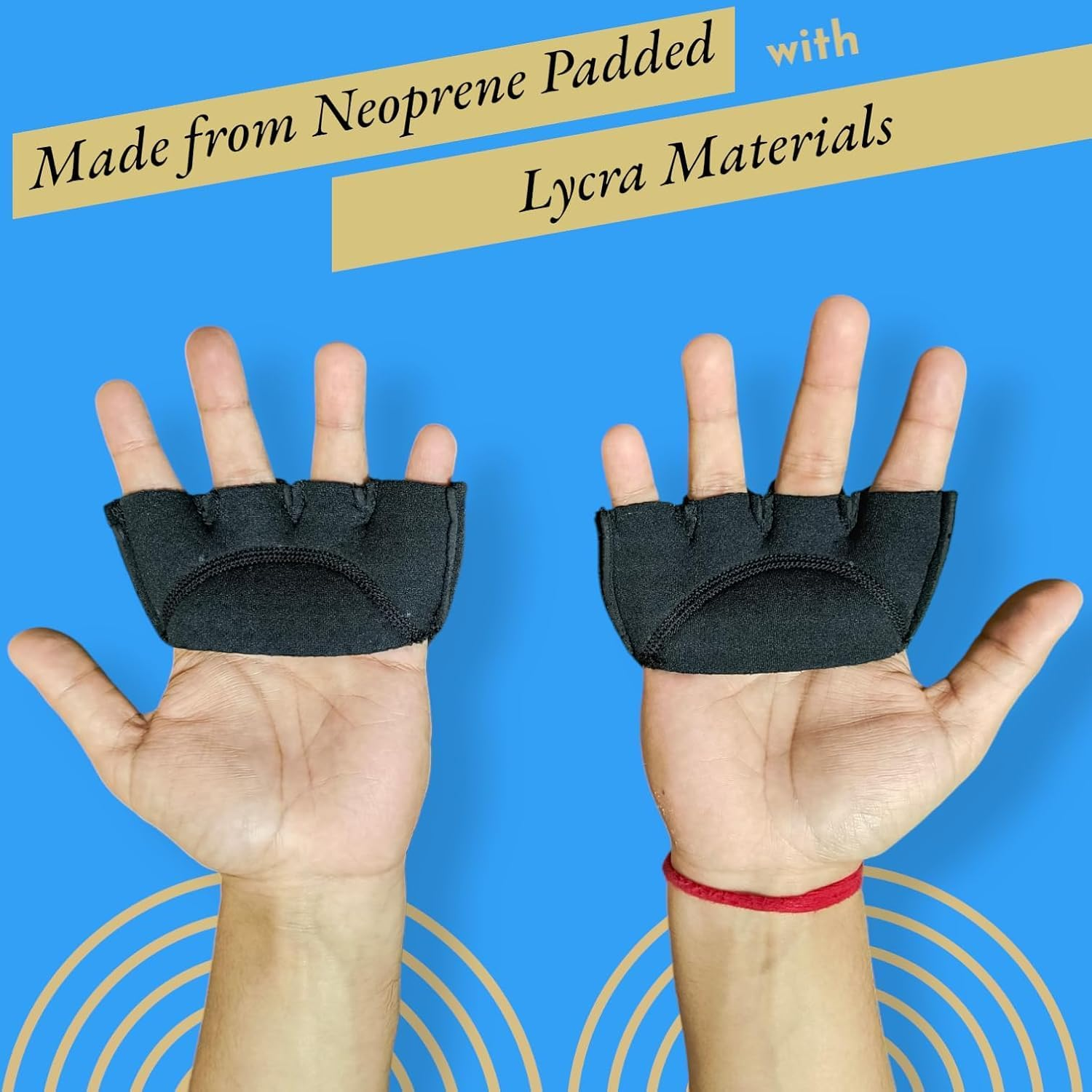 YOOGI Triumph Cricket Half Finger Fielding Gloves, Lightweight Training Gloves with Neoprene Padding, Adult Size image number 2