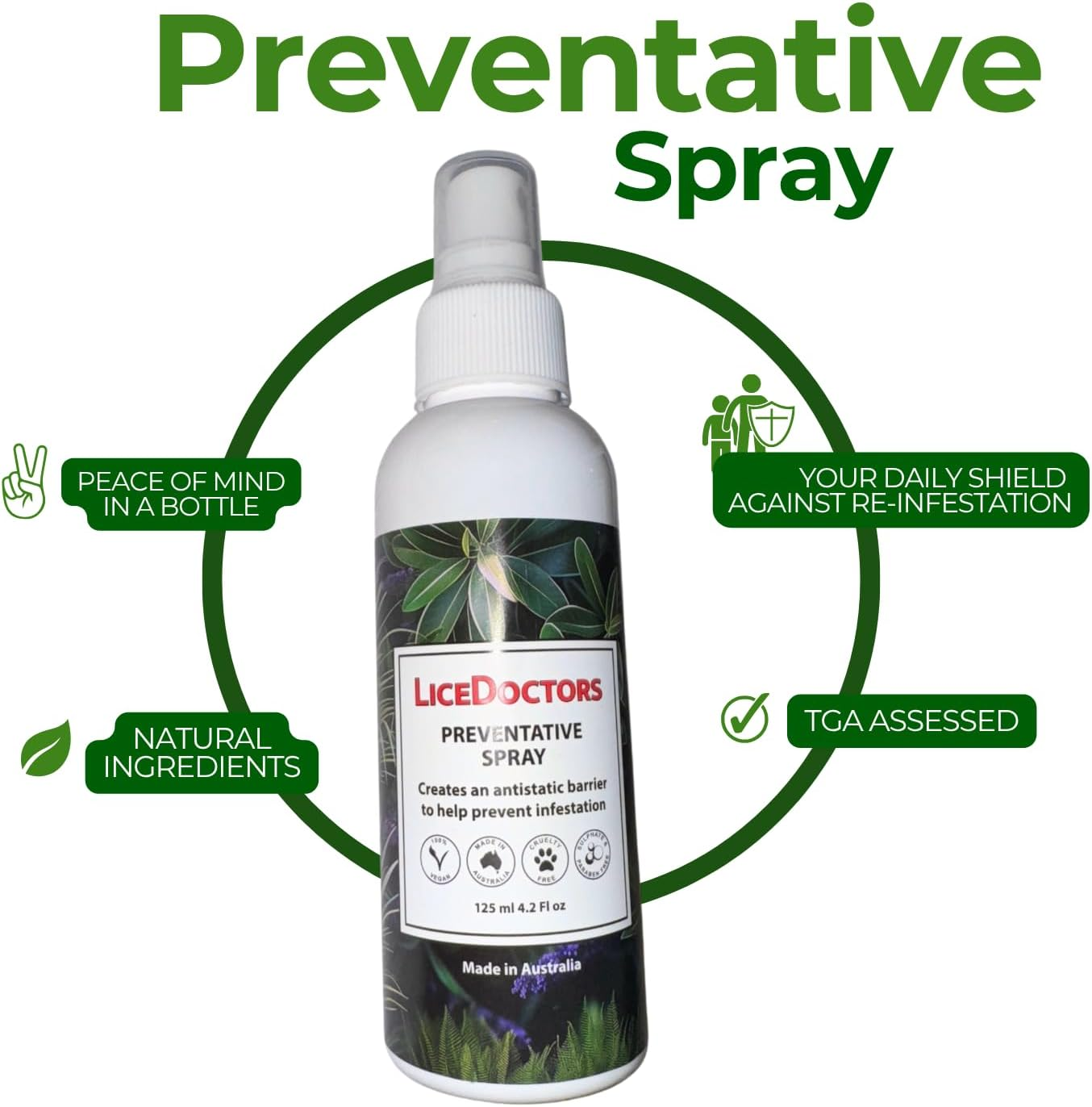 Lice Doctors Preventative Spray &ndash; Daily Anti-Static | Natural Formula | Repels Lice | Made in Australia | 125Ml image number 4