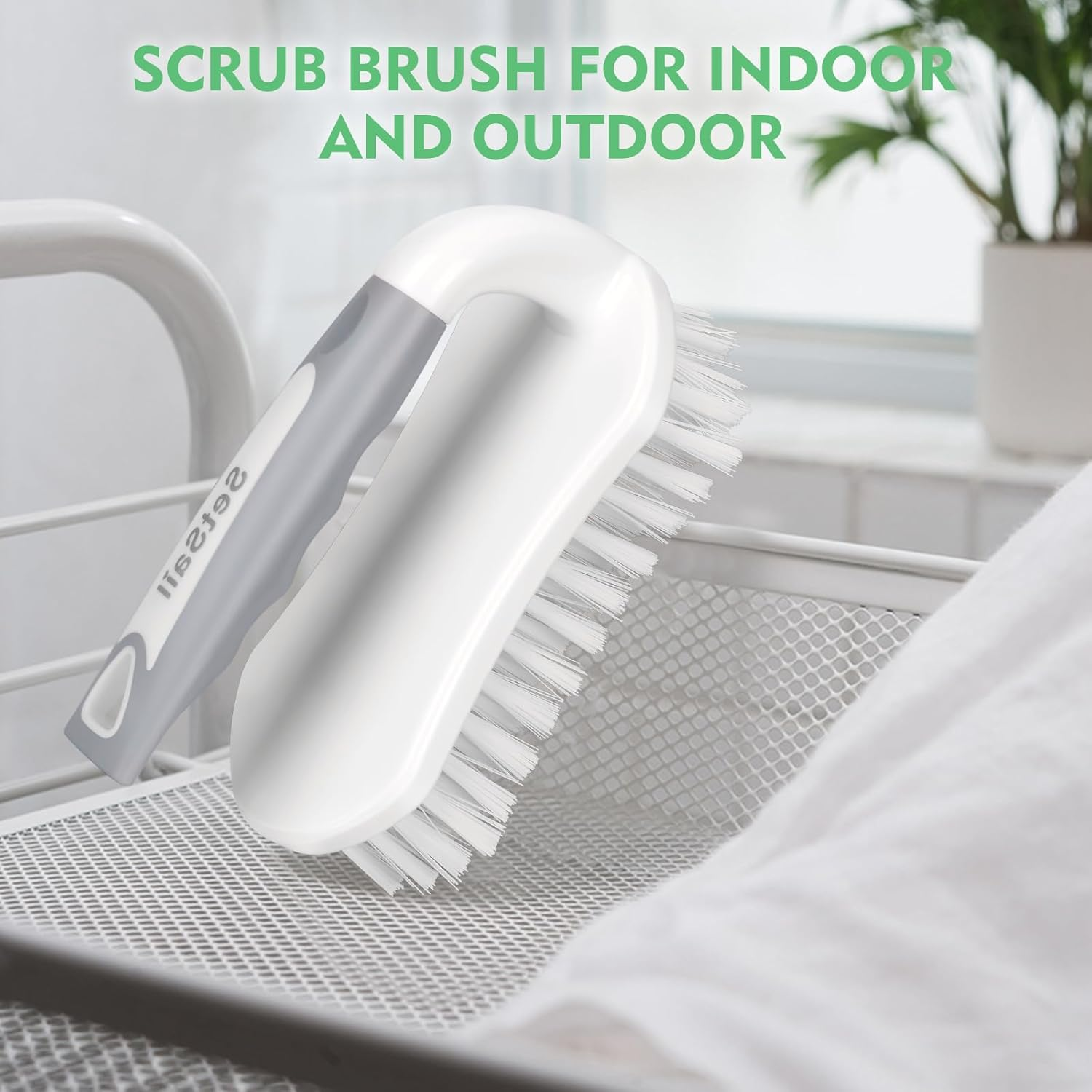 Setsail Scrub Brush, Heavy-Duty Scrub Brushes for Cleaning with Stiff Bristles Cleaning Brush for Shower, Bathroom, Carpet, Kitchen and Bathtub Scrubber - 2 Pack image number 1