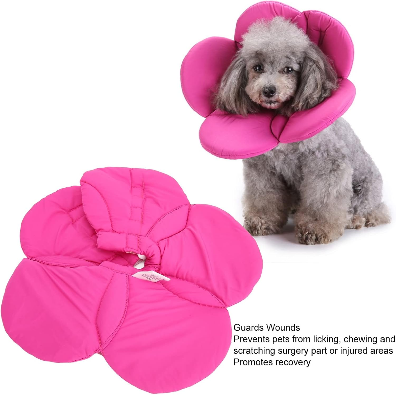 Pet Recovery Collar, Lightweight Sunflower Shape Cute Dog Elizabeth Collar, Adjustable Soft Cat Cone Collar Pet Sponge Neck Collars for Dogs and Cats (YLSB08 Purple) image number 6