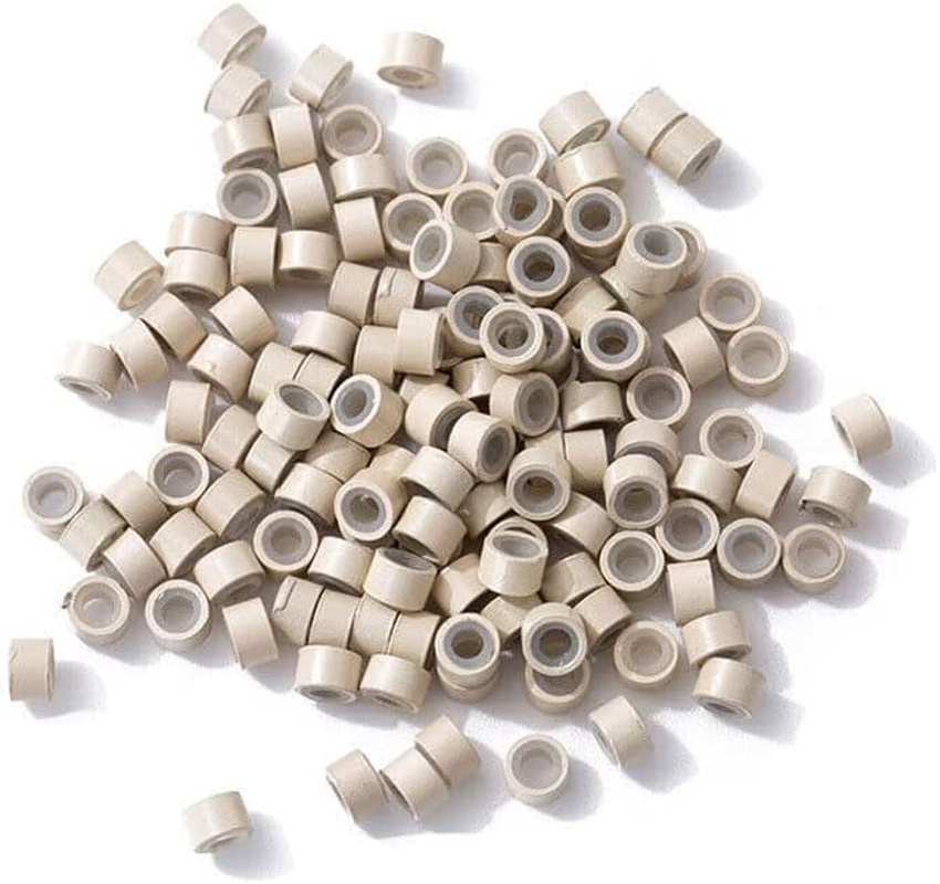 Hair Extension Micro Rings Beads 200 Silicone Lined Microbeads 5Mm X 3Mm Links&ndash; Versatile Color Range for Natural Look