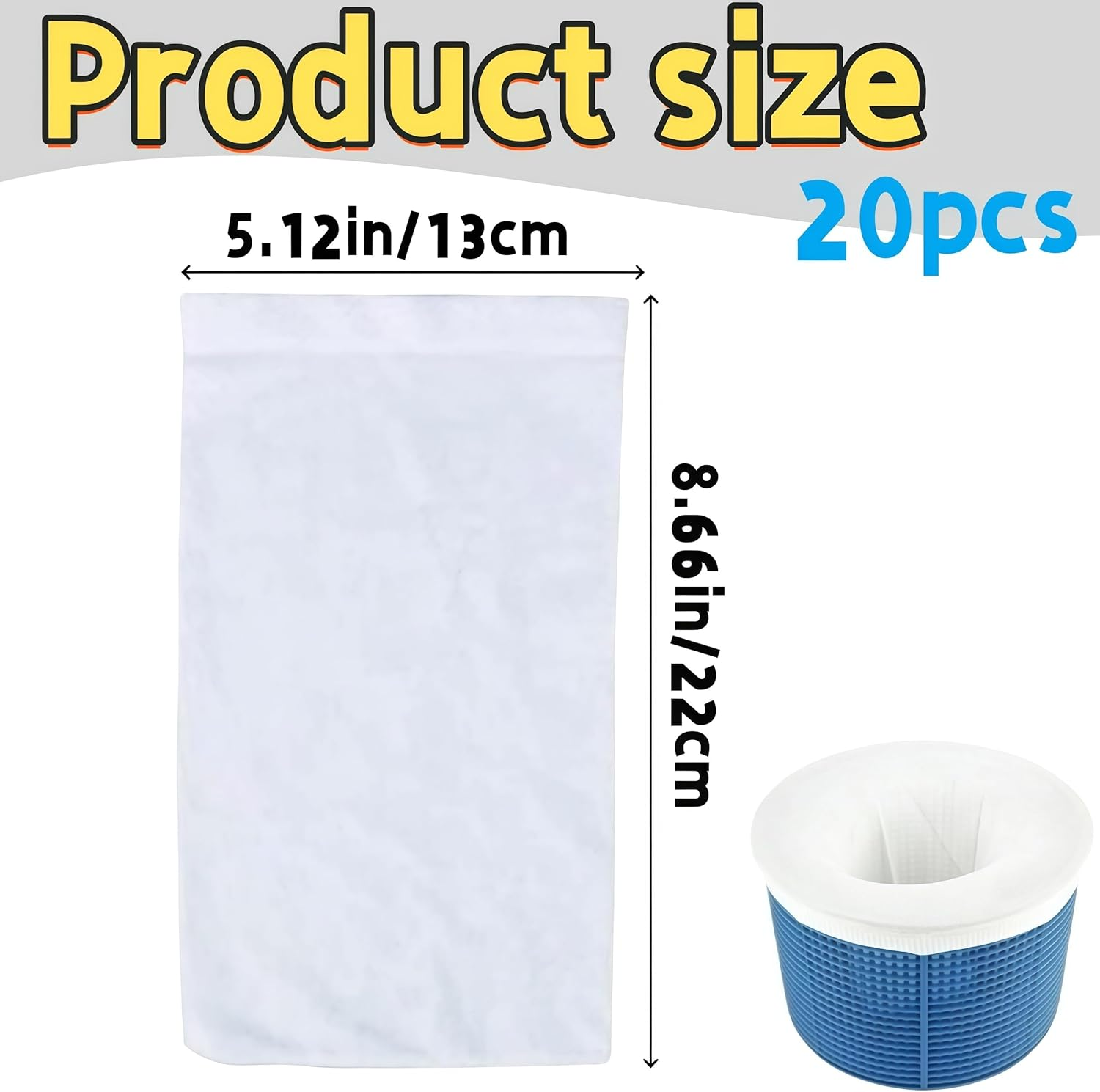 20Pcs Reusable Pool Skimmer Socks,Ultra Fine Mesh Filter Sock Net,The Durable Filter Socks Nets Clean Debris and Leaves To image number 5