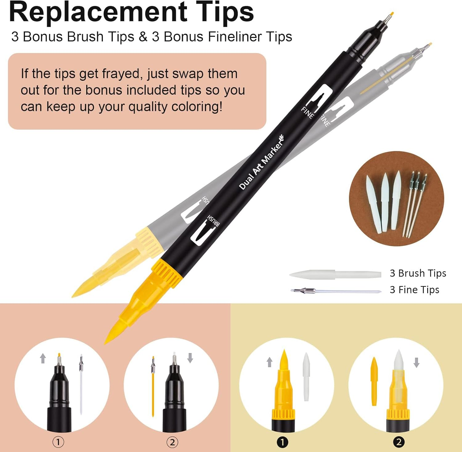 ZDY Dual Brush Pen Art Markers,120 Colored Highlighter Pen Brush and Fine Tip Markers for Kids Adult Coloring Books Bullet Journals Planners, Note Taking Coloring Writing, DIY Card Making image number 4