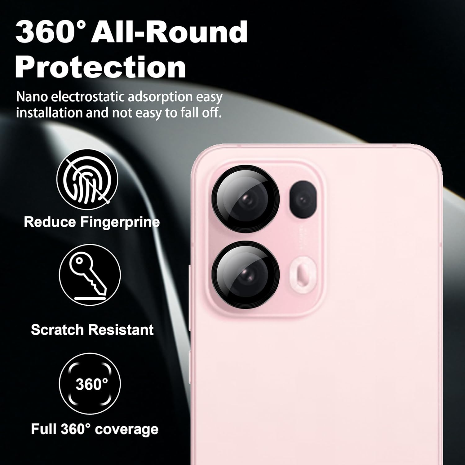 Camera Protection for OPPO Reno 13 Pro 5G, Individual Camera Screen Protector for OPPO Reno 13 Pro 5G [HD Clear] [Multi-Colour + Black] - Google Pixel 9 Proxl Fk221 image number 3