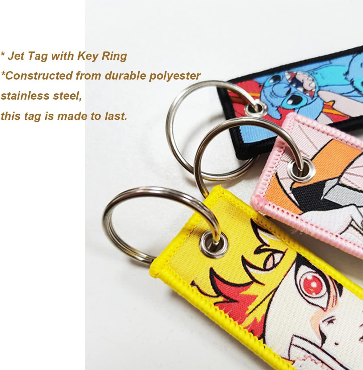 1 Pack Anime Jet Tag Keychain Tag Key Chain Embroidered - EDC for Motorcycles, Scooters,Atv,Car and Anime Gifts image number 4