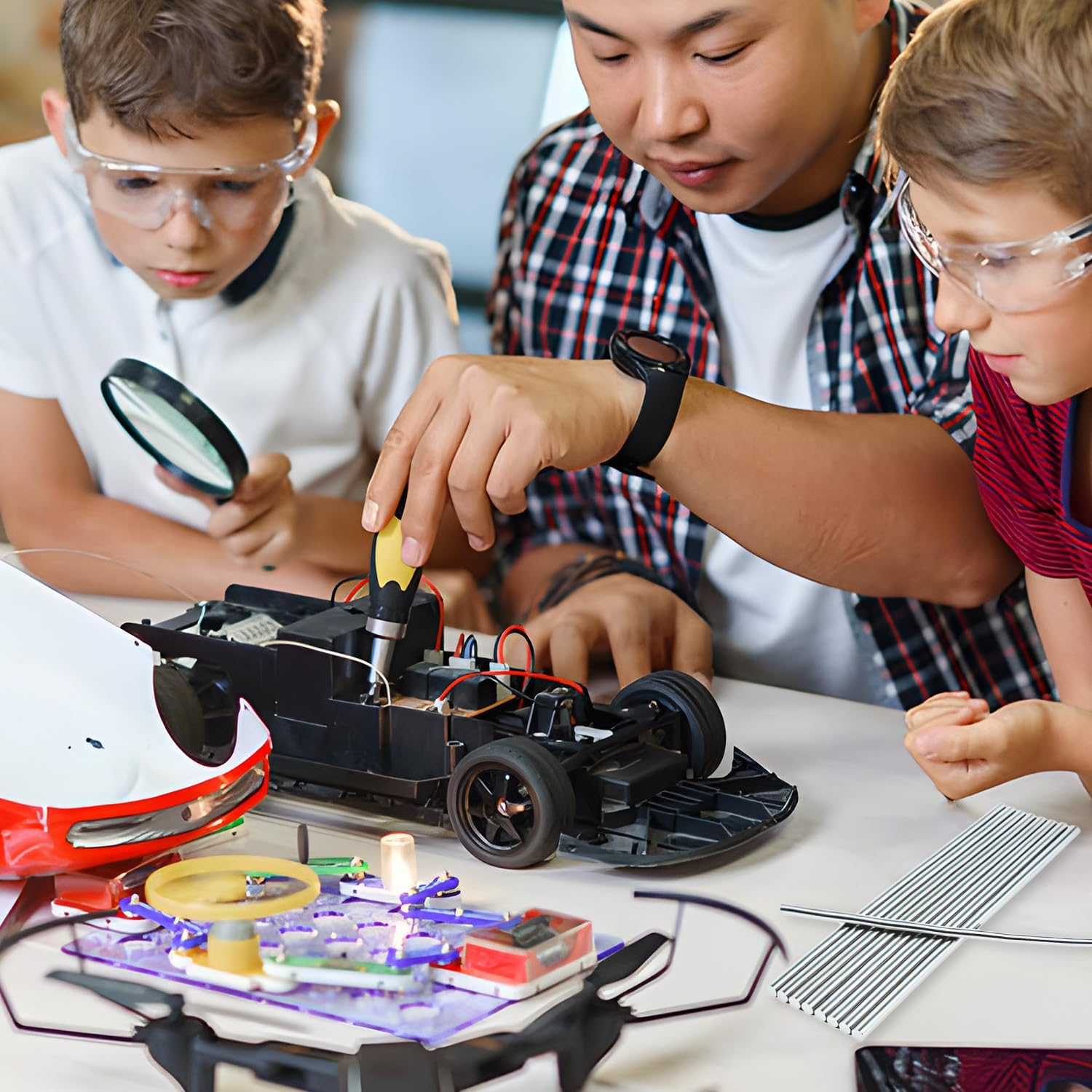 WALWAL Metal round Axles Shaft Rod Straight round Shaft Rod Bars Compatible for DIY Model Toy, DIY Robotics, RC Car, RC Helicopter Airplane, RC Boat image number 2