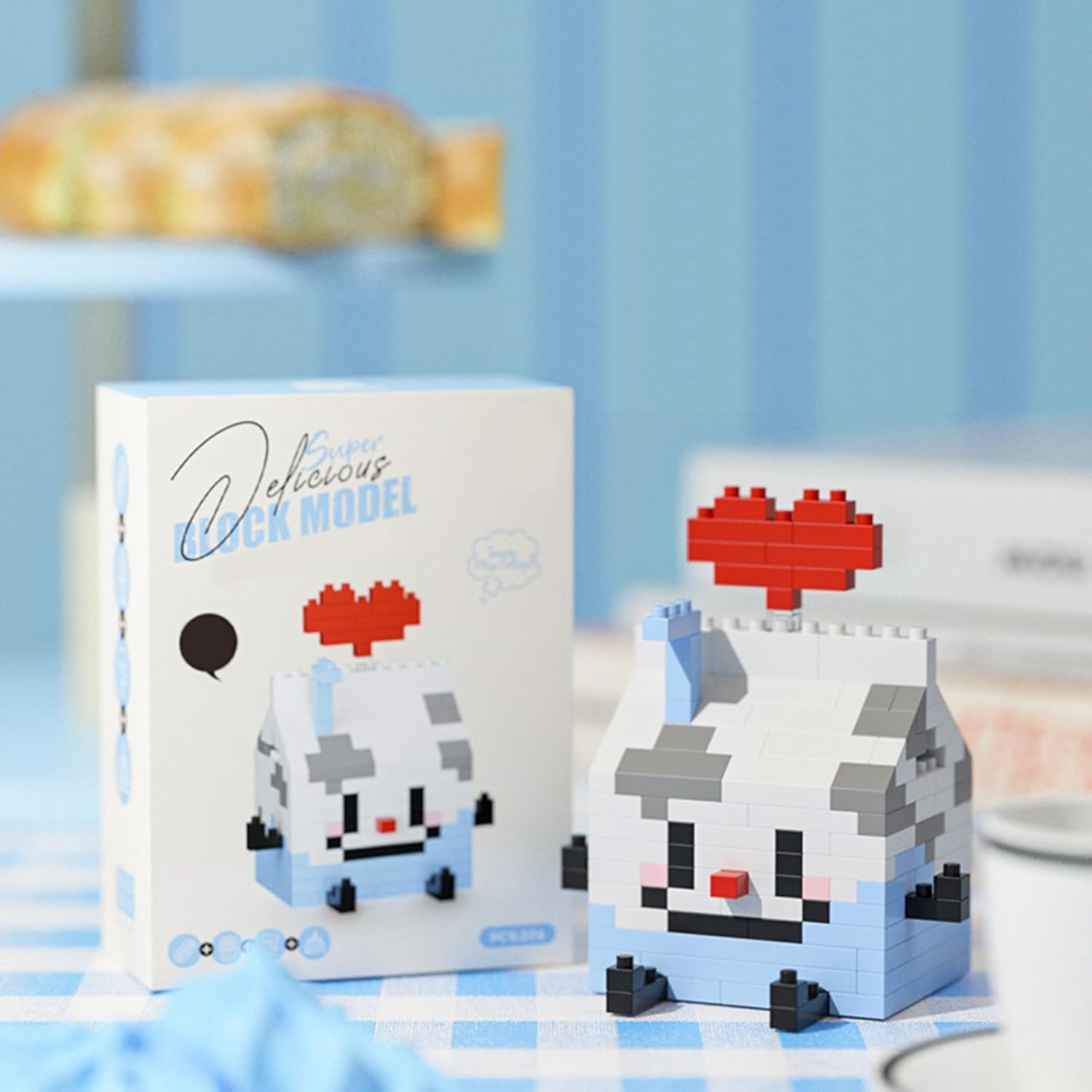 NOOLY Building Block for Food and Fruit, Mini Building Blocks Set for Children and Adults, Home and Office Decoration Toy WKLJM-04 (Small Milk, 204 Pieces)