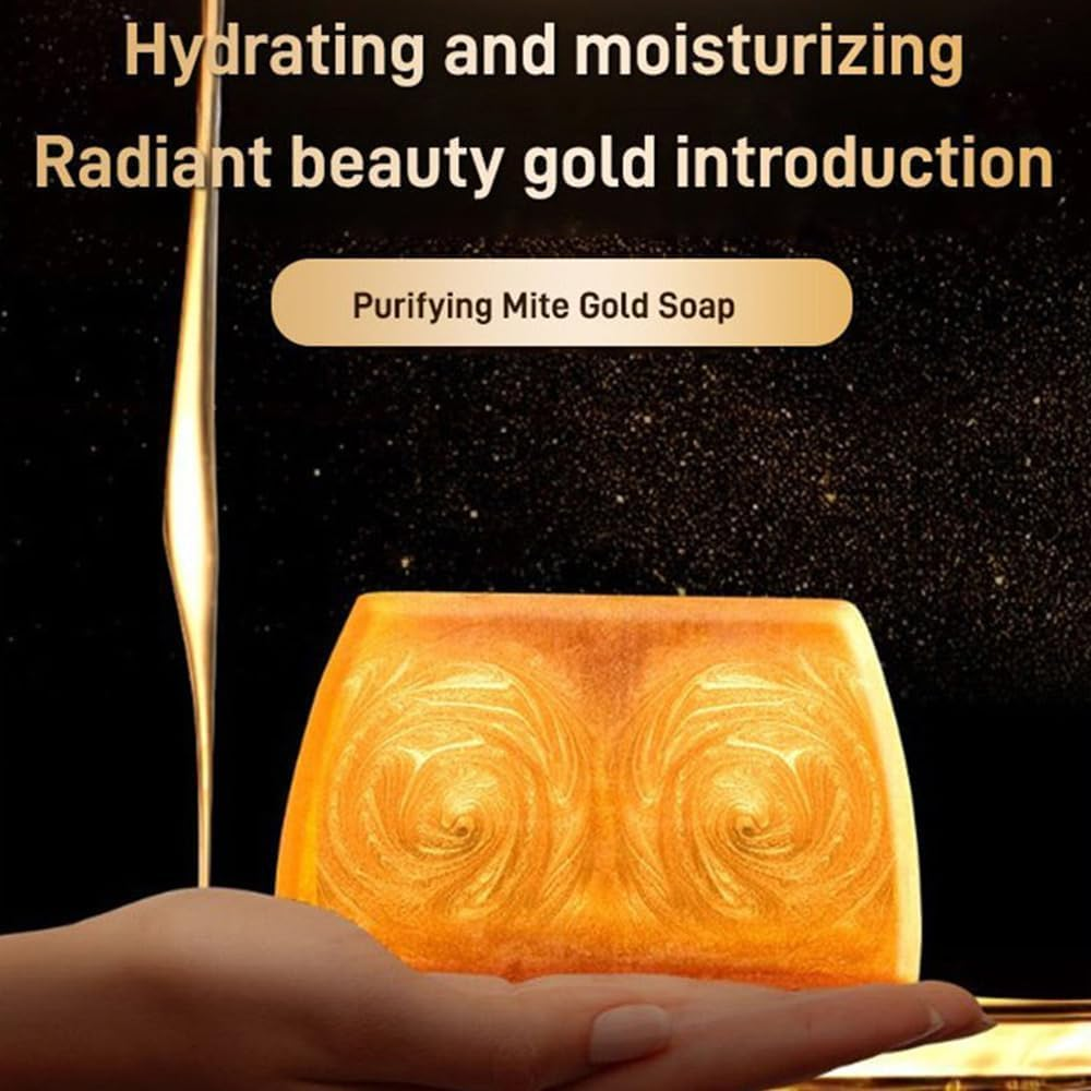 2Pcs Deep Cleansing Moisturizing Golden Perfume Soap,Silky Nourishment Gold Soap for for Face and Body,Natural Mild Handmade Essential Oilsoap image number 6