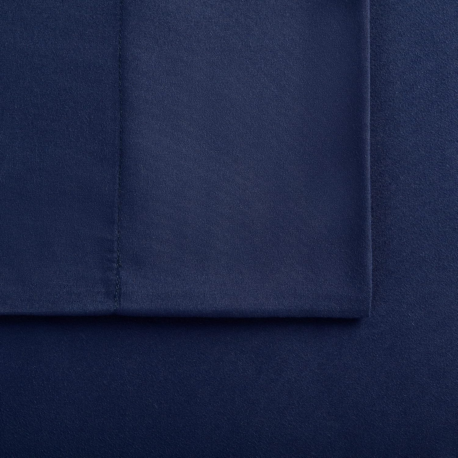 Serta Simply Clean Super Soft Hypoallergenic Stain Resistant Deep Pocket 4 Pieces Solid Bed Sheet Set, Queen, Navy image number 4