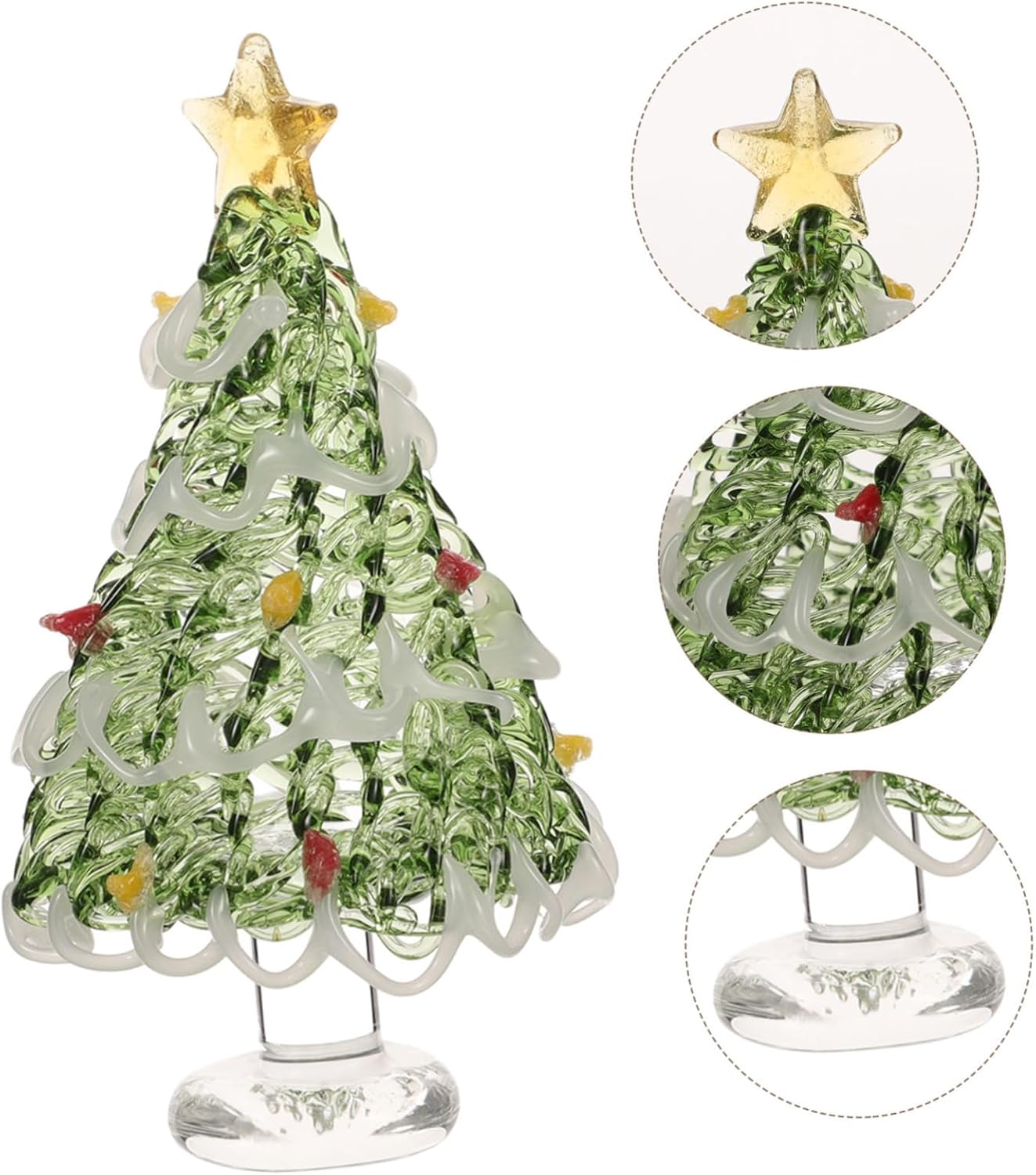 Crystal Christmas Tree Small Glass Xmas Tree Ornament Tabletop Decoration for Christmas Party Dining Table image number 6