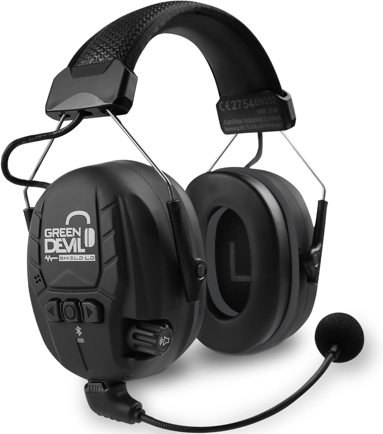 GREEN DEVIL Electronic Bluetooth Hearing Ear Protection Headphones with Boom Microphones 27Db Noise Cancelling Earmuffs