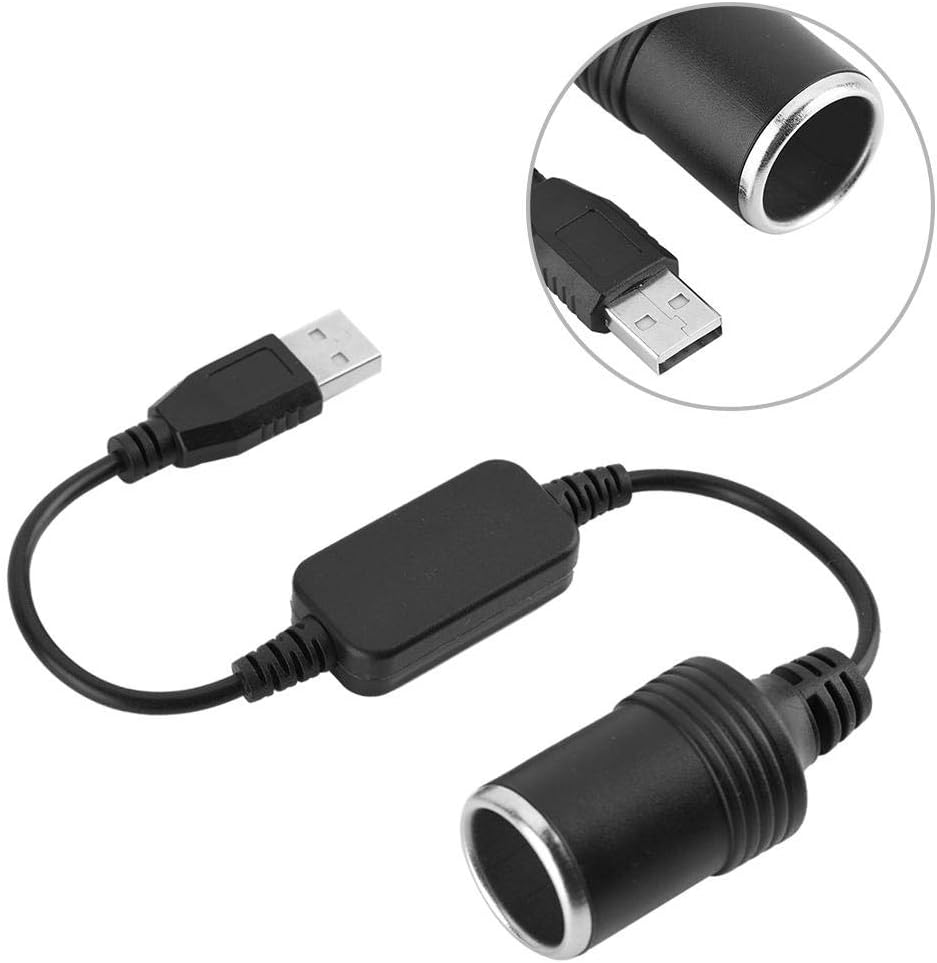 USB to Car Cigarette Lighter Adapter, USB Port to 12V Car Cigarette Lighter Socket Female Converter Adapter Cord, Vehicle Electronics image number 2