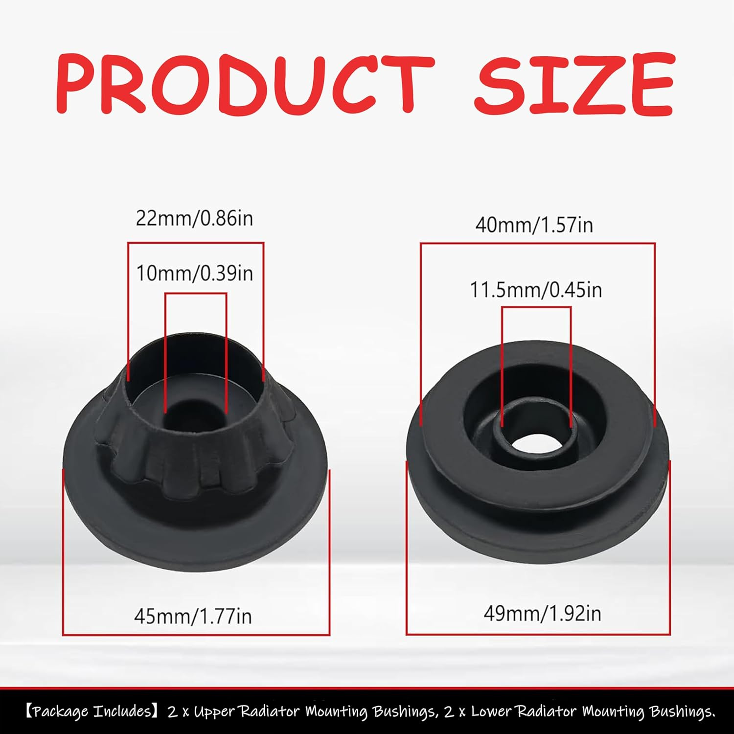 4Pcs Car Radiator Mount Bushing,Water Tank Gasket,Rubber Radiator Compatible with Nissan Altima, Cube, NV200, Sentra, Versa, Pathfinder, Rogue, and Murano,Replaces#21507-4M400#21506-4M400 image number 3