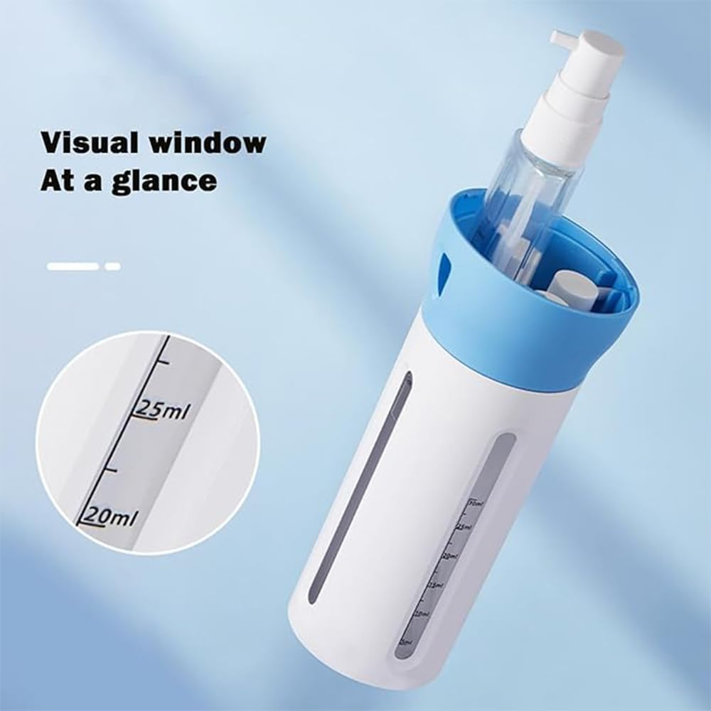 4 in 1 Travel Dispenser Bottle - Leak-Proof Travel Containers Bottles Toiletries Shampoo Lotion Gel Set, Refillable Travel Bottles for Air Travel Hiking Road Trip Toiletries image number 3