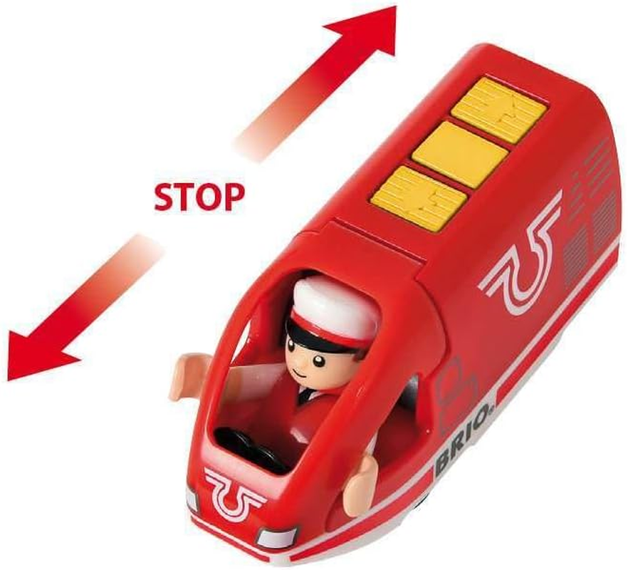 BRIO World 33746 Travel Rechargeable Train 4 Pieces, USB Charging Engine with Lights & Sounds, Wooden Railway Set for Kids Age 3+ image number 2