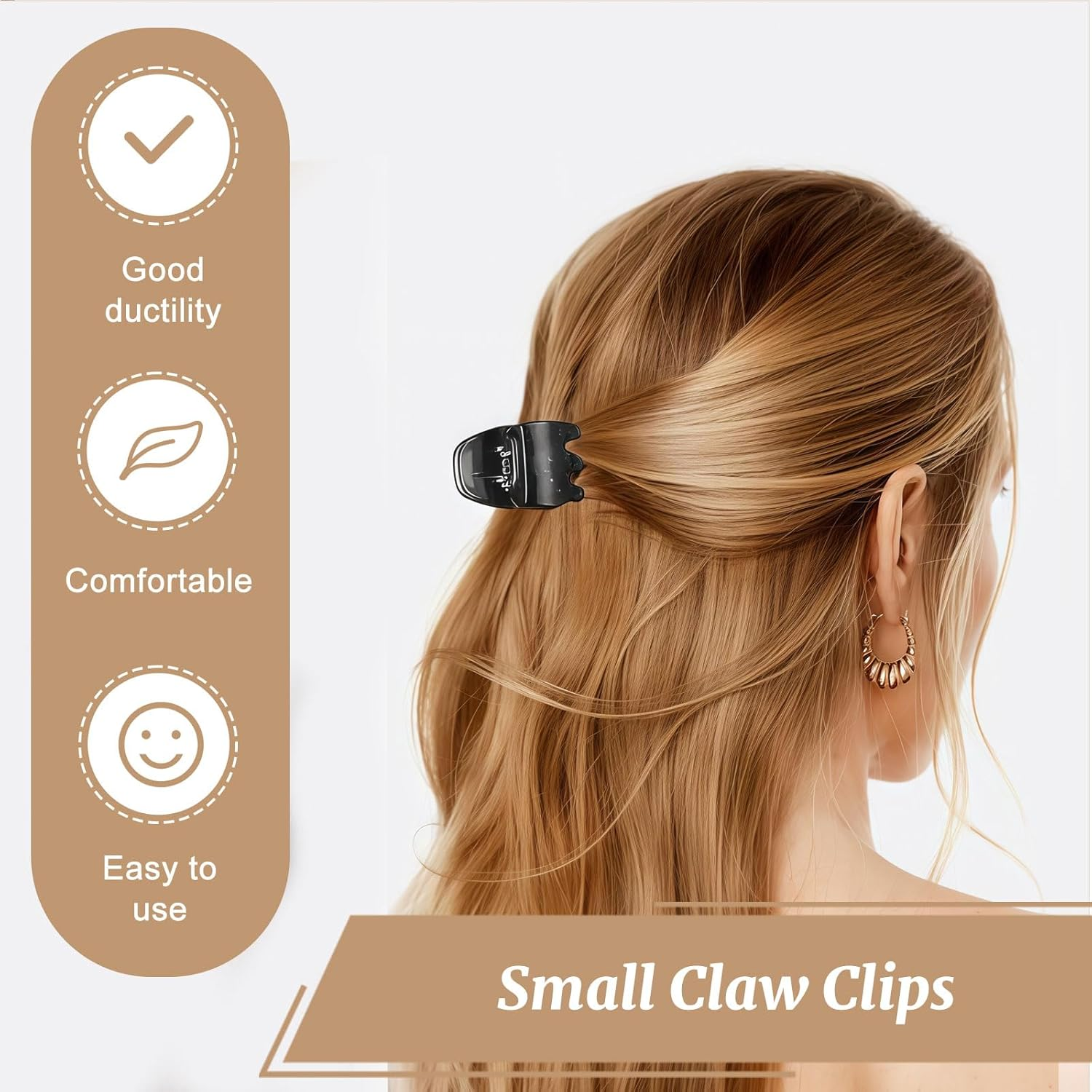 Xanthelle Hair Clips Ladies, 6 Piece Hair Clamps Small, Hair Clip for Thin Hair, Hair Clamps Women, 1.38 Inch Small Claw Clips, Non-Slip image number 3