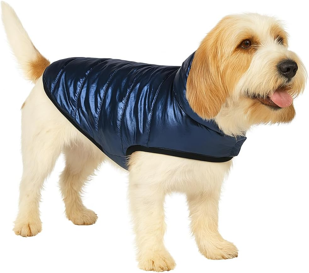 Winter Dog Coat - Wasa Dark Blue - A: 35 Cm - with Fleece Lining - Weatherproof - Flamingo image number 4