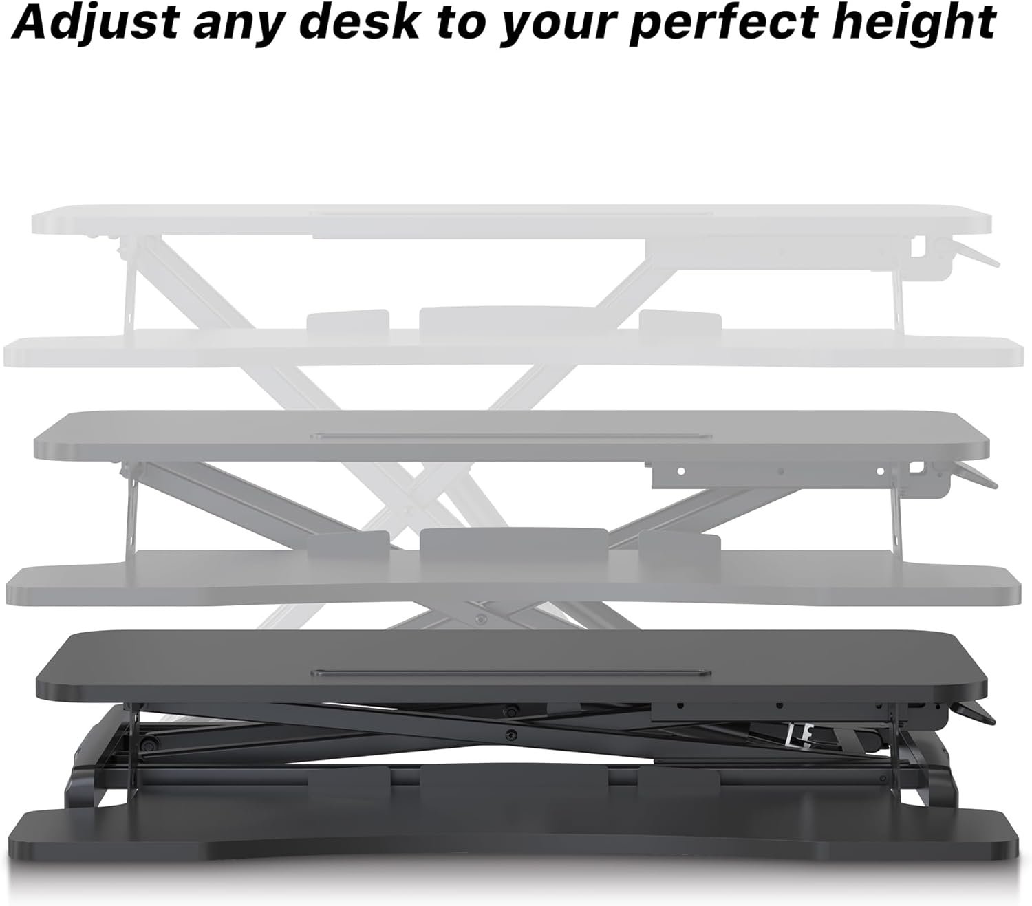 Altus Standing Desk Converter 80Cm Sit to Stand Desk Riser Workstation Black image number 3