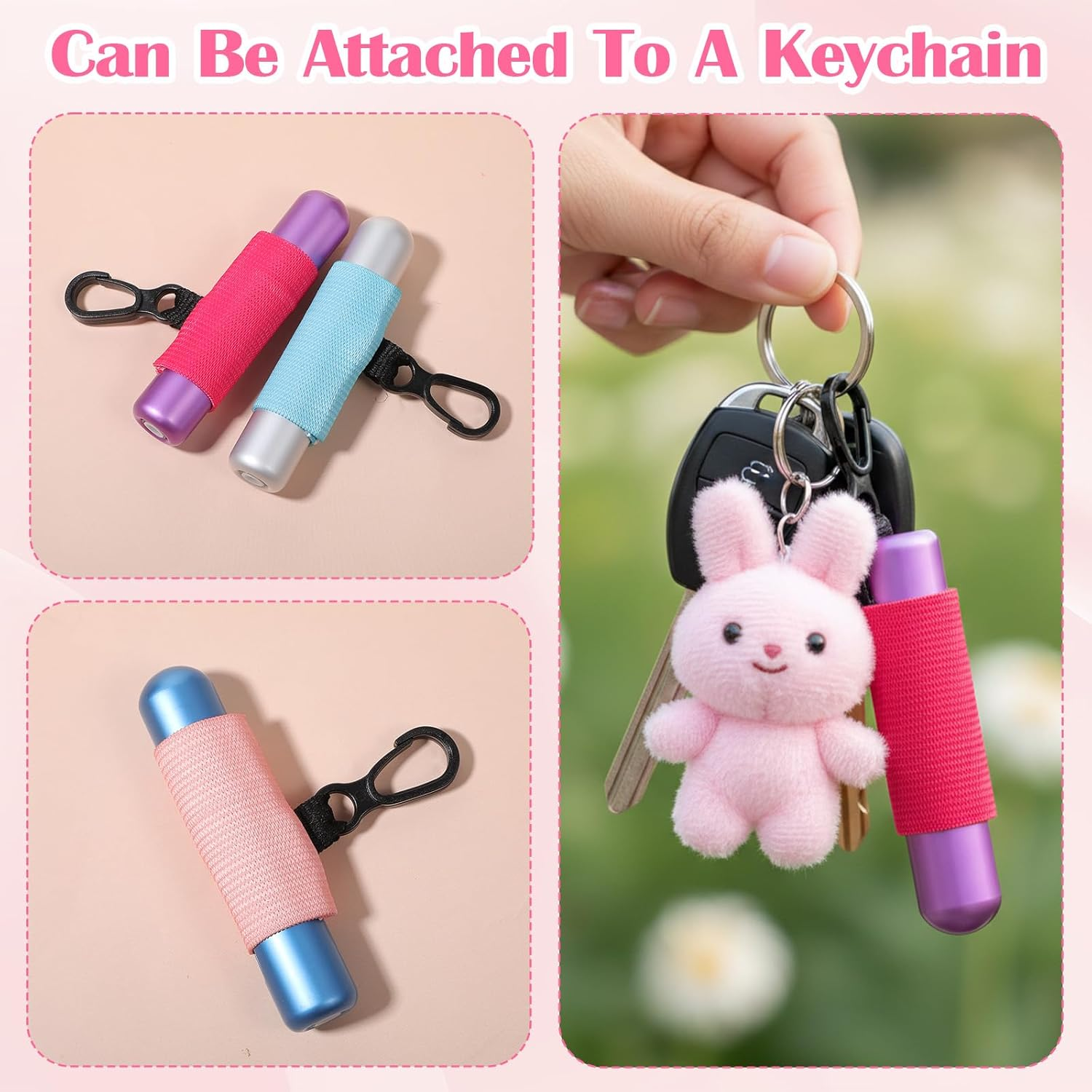 XLIUAX 12 Pack Lip Balm Holder Keychain, Portable Clip on Lipstick Lip Gloss Holder Keyring Multicolor Elastic Lip Balm Sleeves for Women