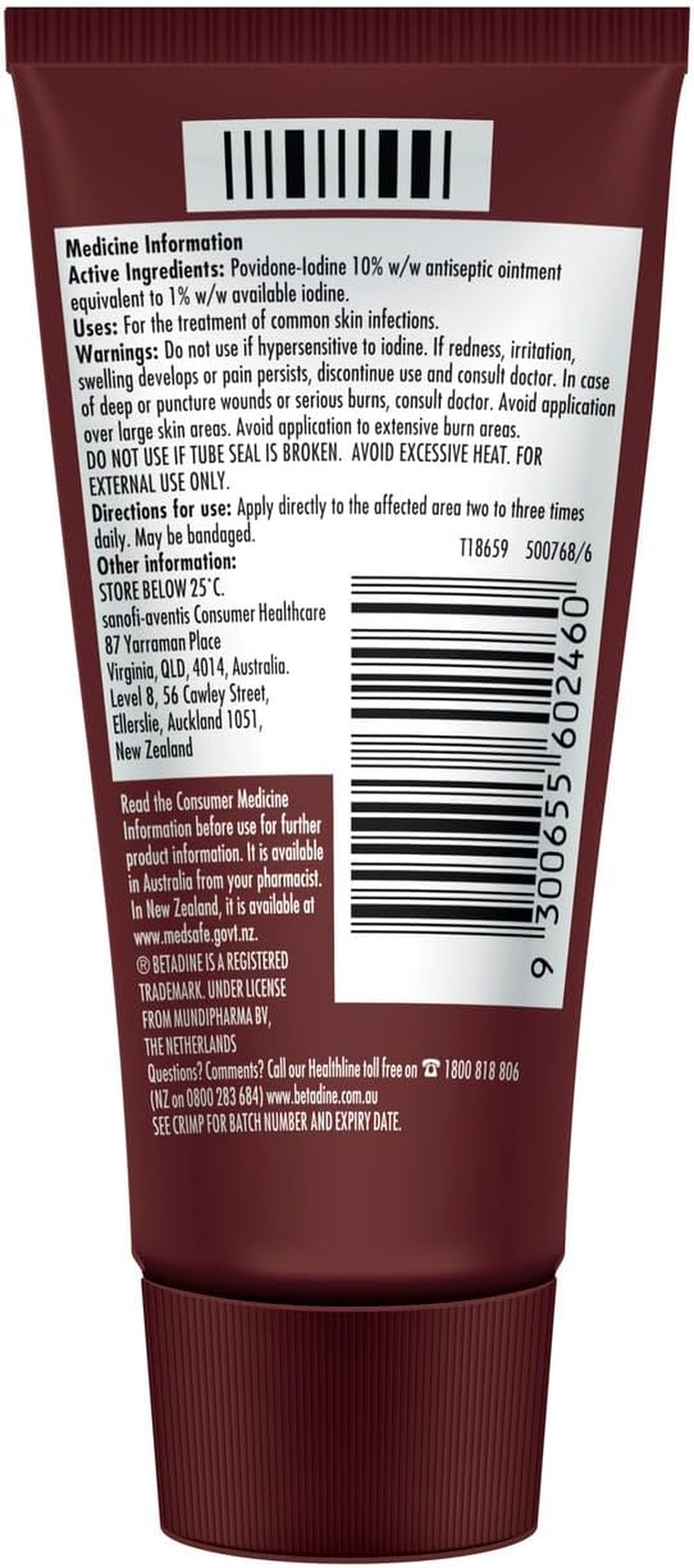 Betadine Antiseptic Ointment, Treatment of Skin Infections, Minor Cuts and Abrasions, Helps Prevent Infection, 65G image number 2