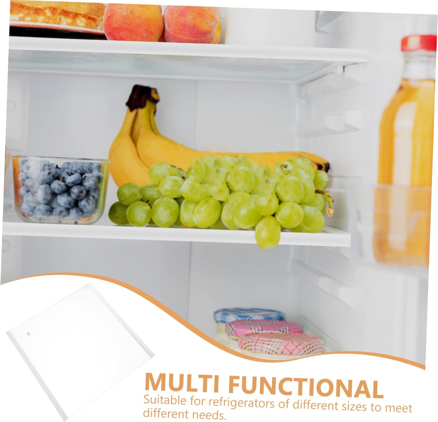 TEHAUX Tempered Glass Fridge Shelf Replacement Board 300X300Mm Refrigerator Glass Insert Tray for Freezer Storage Organizer Refrigerator Accessory