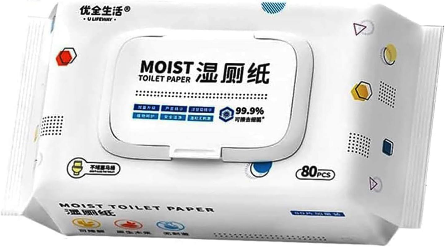 Mumoo Bear Wet Toilet Paper, Adult Flushable Wipes - 1 Pack/80 Wipes in Total (1 Packs of 80 Each) | Plant-Based Fibers for Direct Skin Contact and Toilet-Friendly Use in Personal Cleansing Routine image number 2