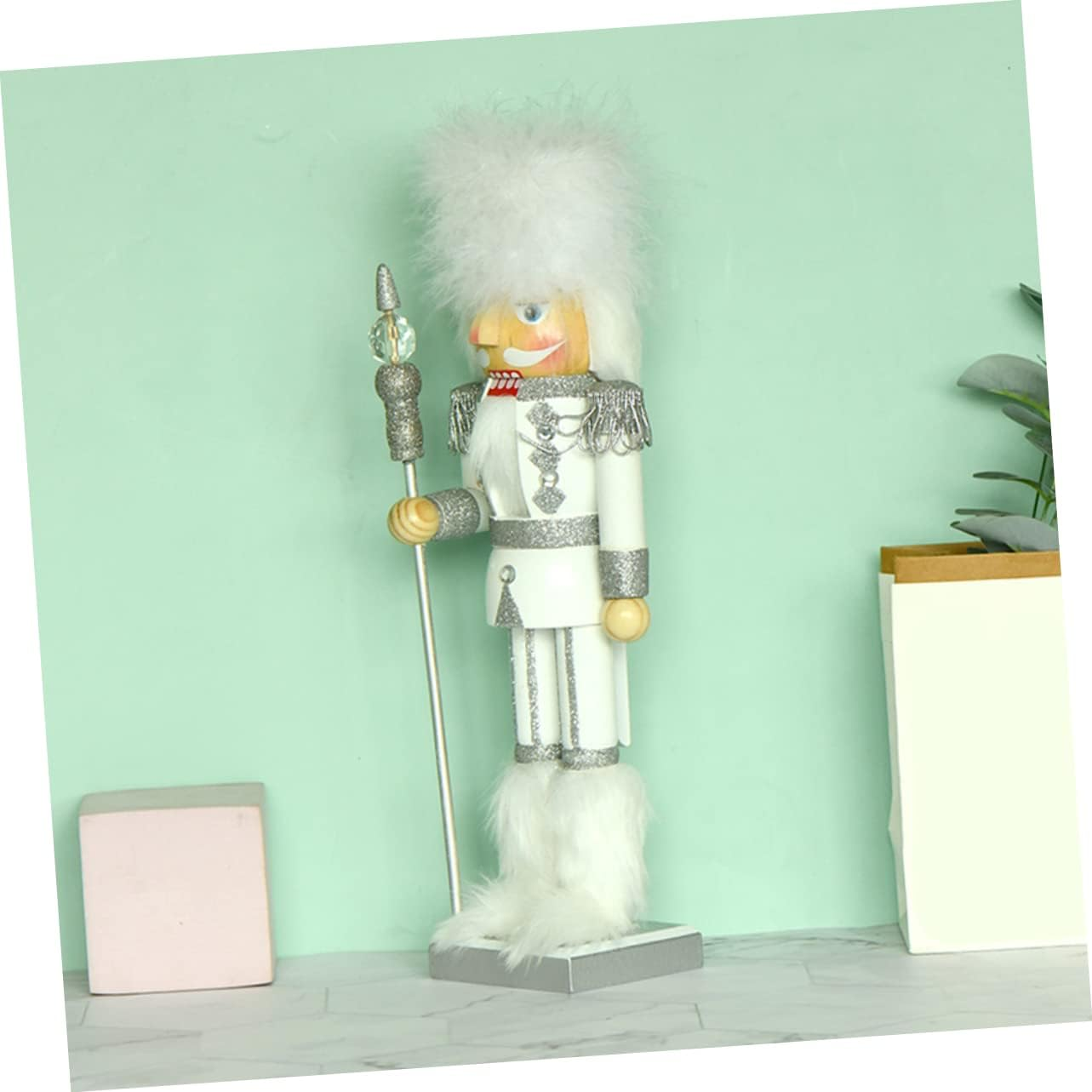 King Nutcracker Christmas Decoration Nutcracker Decoration Christmas Tabletop Decor Christmas Christmas Ornaments Xmas Decoration Festival Decor White Wood