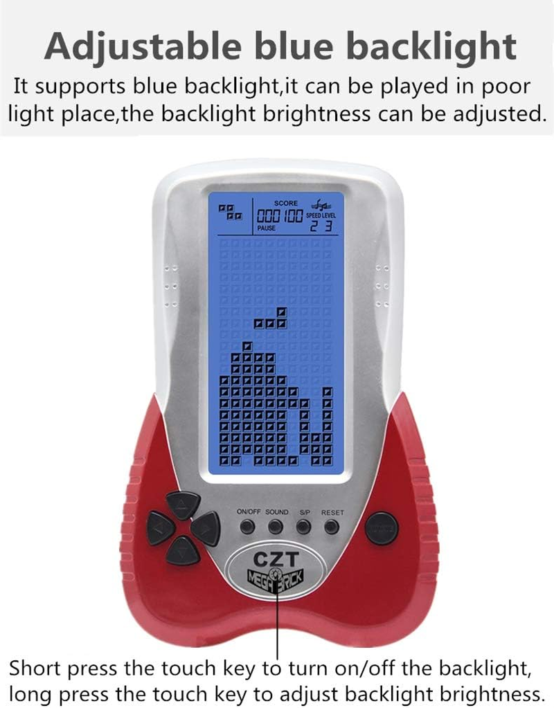 CZT Upgraded Version of Large-Screen Brick Game Console with Adjustable Blue Backlight Support Plug-In Headset Built-In 23 Games Rechargeable Nostalgic Leisurely Puzzle Children'S Gift image number 3