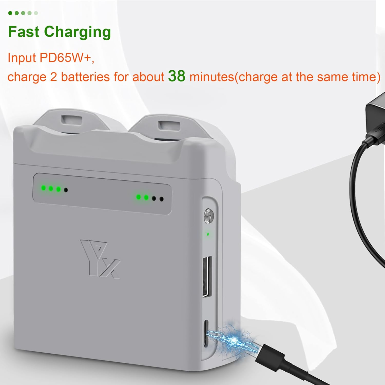 Parallel Charger with Storage Charge for DJI Neo Battery, Two-Way Charging Hub,Fast Charge Two Batteries Drone Accessories image number 6