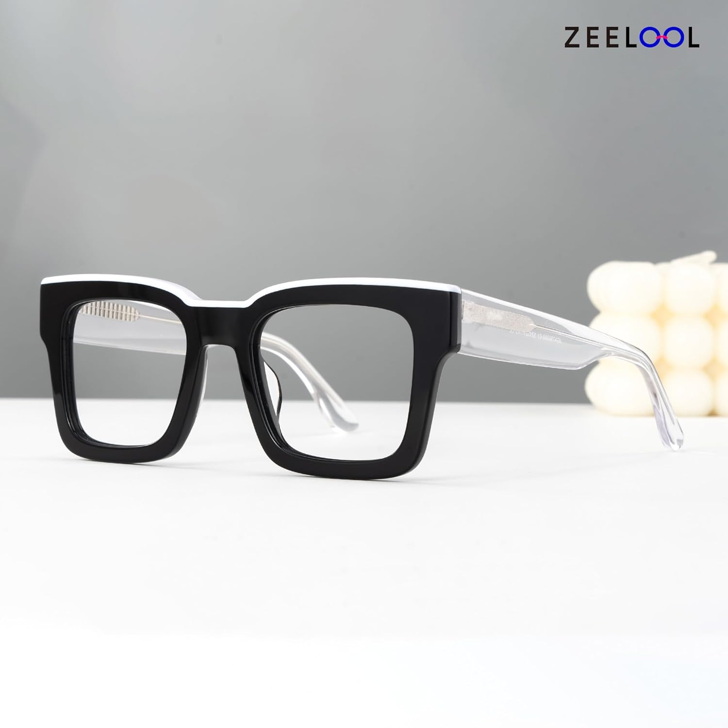 Zeelool Thick Square Glasses Frame for Men Non- Clear Lens Eyeglasses Vorse JGA796000