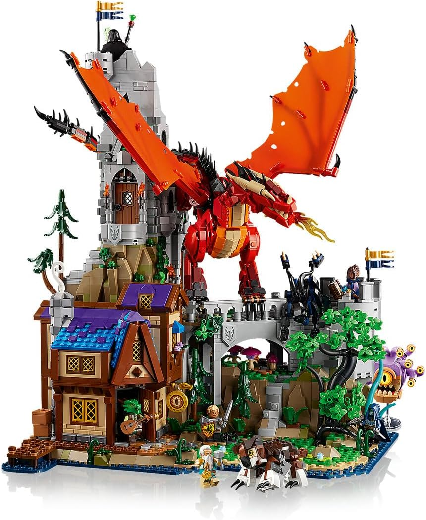 LEGO&reg; Ideas Dungeons & Dragons: Red Dragon'S Tale (3745 Pcs) Building Set,D&D Model Kit for Adults, 6 Minifigures & Monster Figures Incl. a Beholder, Owlbear and a Displacer Beast,For Him & Her 21348 image number 3