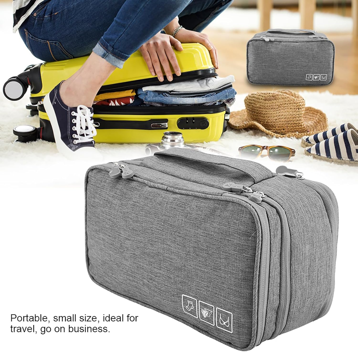 Uadme Multifunctional Waterproof Storage Bag for Data Cable Electronic Storage Travel Storage Bag Underwear Multi-Layer Packaging Storage Bag image number 2