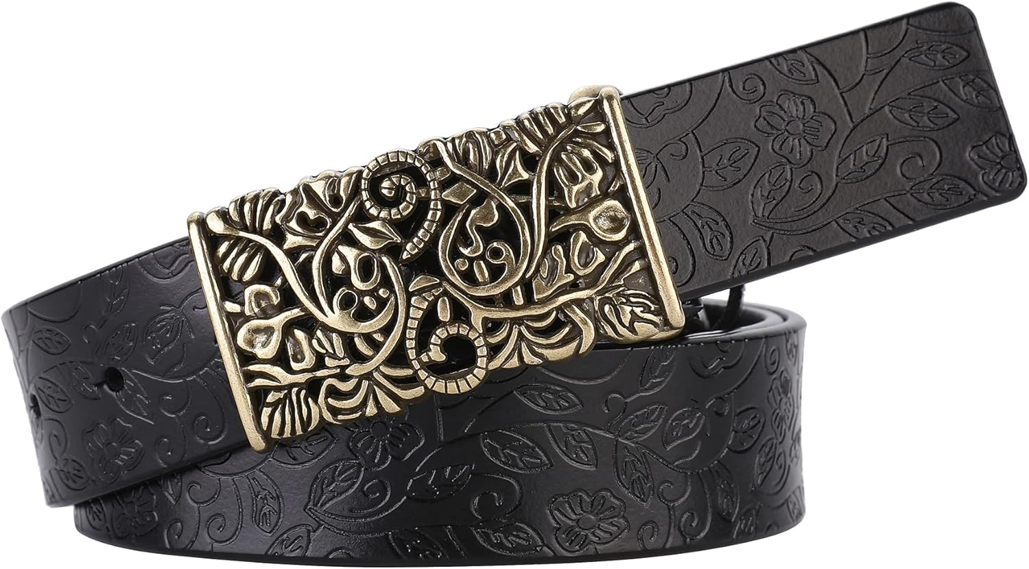 IWFTC Ladies' Vintage Belt-Genuine Leather,Adjustable Sizing,Timeless Design for Dresses,Skirts,And Jeans, Retro Elegance