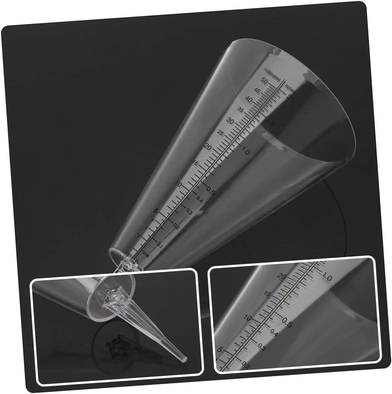 3Pcs Cone-Shaped Clear Rain Gauge with Large Scale Measurement for Outdoor Garden Lawn Farming Transparent Plastic Rainfall for Accurate Rainwater Monitoring image number 5