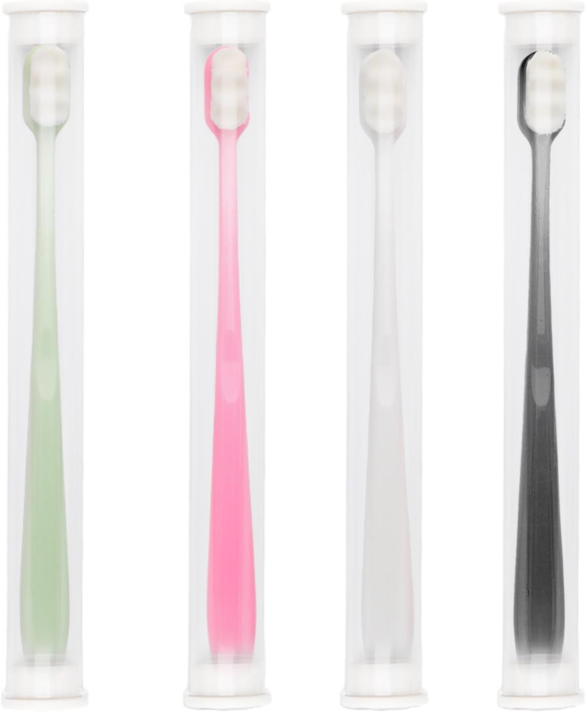4 Pcs Ultra Soft Nano Toothbrush &ndash; Manual Toothbrush with over Ten Thousand Bristles for Sensitive Teeth & Gums, Gentle Oral Care for Adults & Kids (Pink, Green, Black, White) image number 3