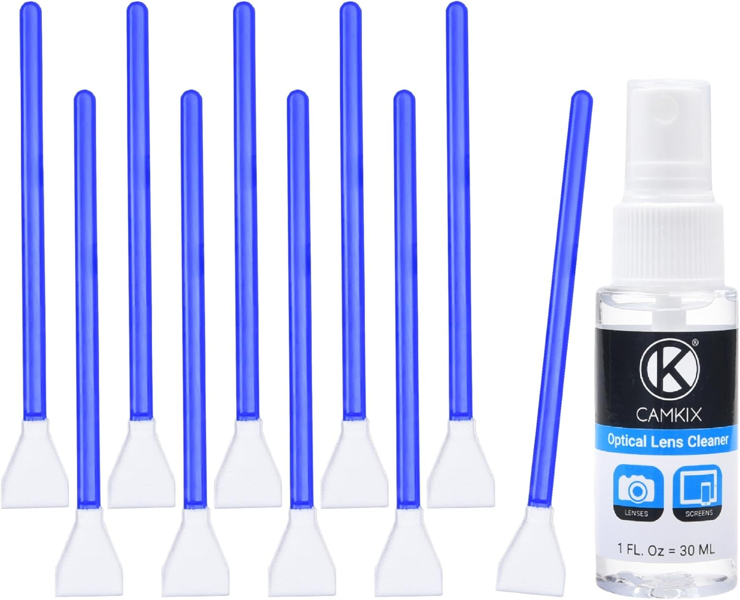 Camkix APS-C Sensor Cleaning Kit Digital Camera Lens Cleaner Kit Compatible with DSLR and Mirrorless Cameras - 10X of 16Mm Dry Cleaning Swabs and 1 Bottle of Sensor Optical Lens Cleaner image number 3