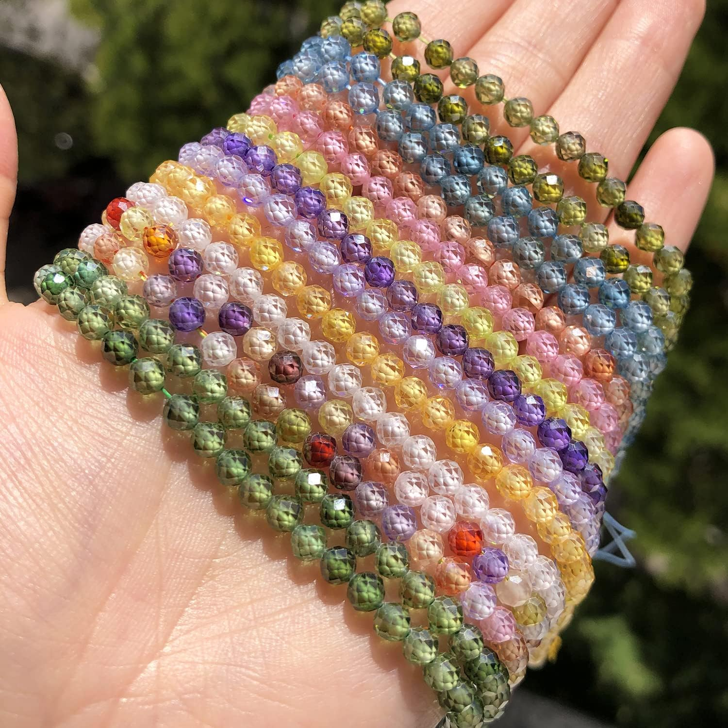 Faceted Rhinestones Beads Multicolor round Loose Beads for Jewelry Making Beadwork DIY Bracelet image number 4