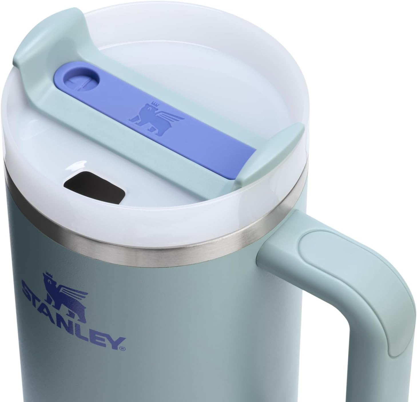 Amazon Exclusive Stanley Quencher H2.0 Tumbler with Handle and Straw 40 Oz | Flowstate 3-Position Lid | Cup Holder Compatible for Travel | Insulated Stainless Steel Cup | Bpa-Free | Blue Cactus