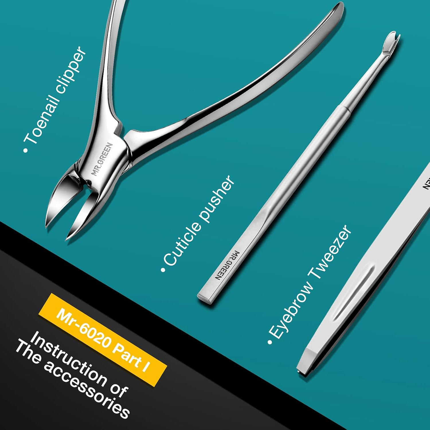 MR.GREEN 7 in 1 Manicure Sets Personal Care Tools Professional Stainless Steel Nail Clippers Pedicure Set Manicure Set with PU Leather Case - Color 2 image number 6