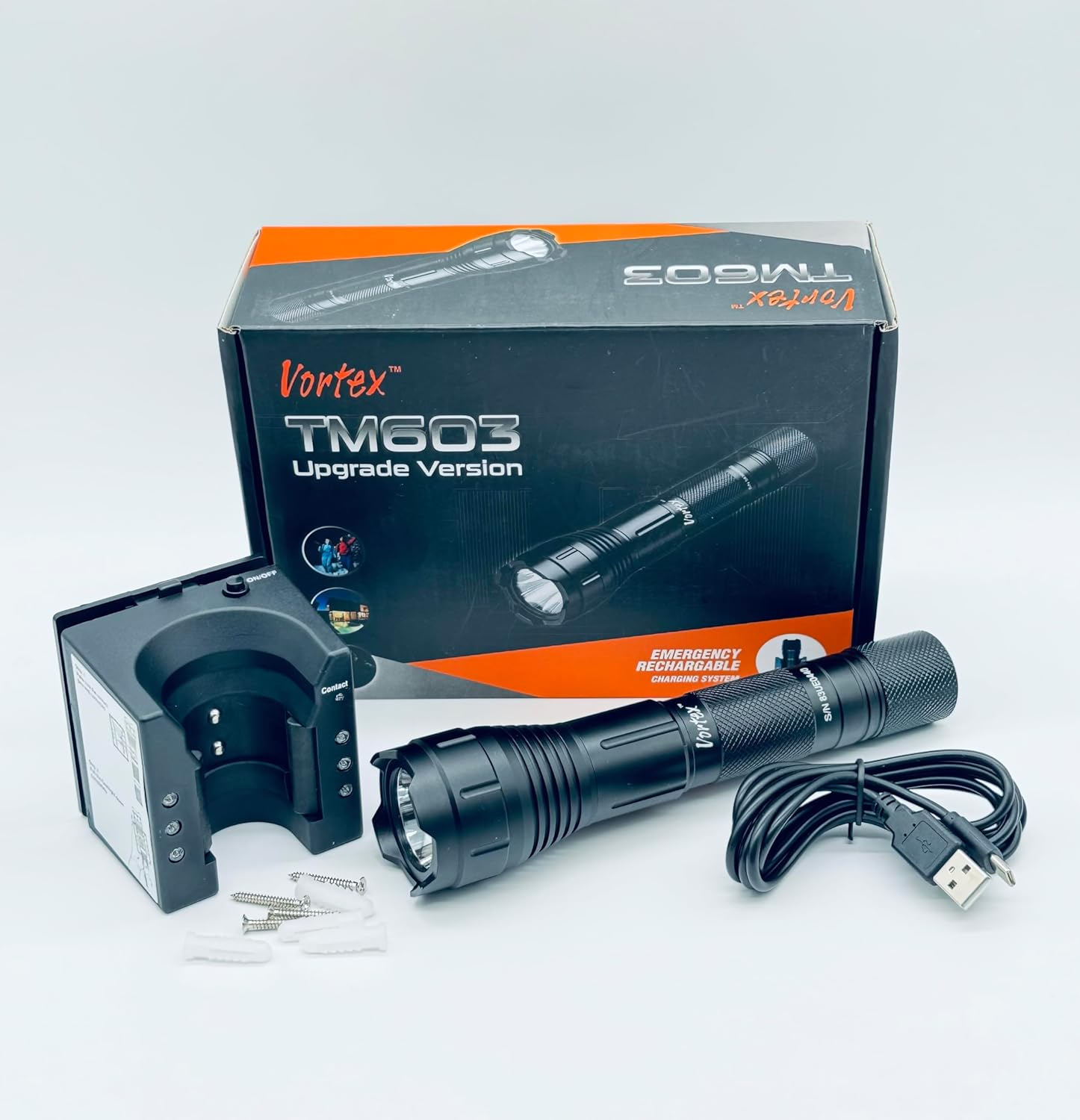 Vortex TM603 Emergency Powerful LED Wall Mount High Power 1000 Lumen 7/24 Stand by Car & Home Security Flashlight image number 5