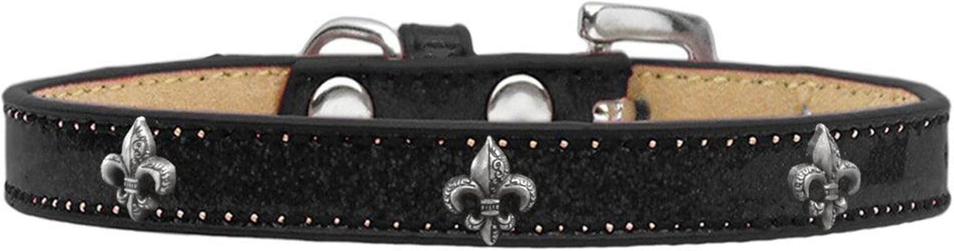 Mirage Pet Products Fleur De Lis Widget Dog Collar, Size 18, Silver