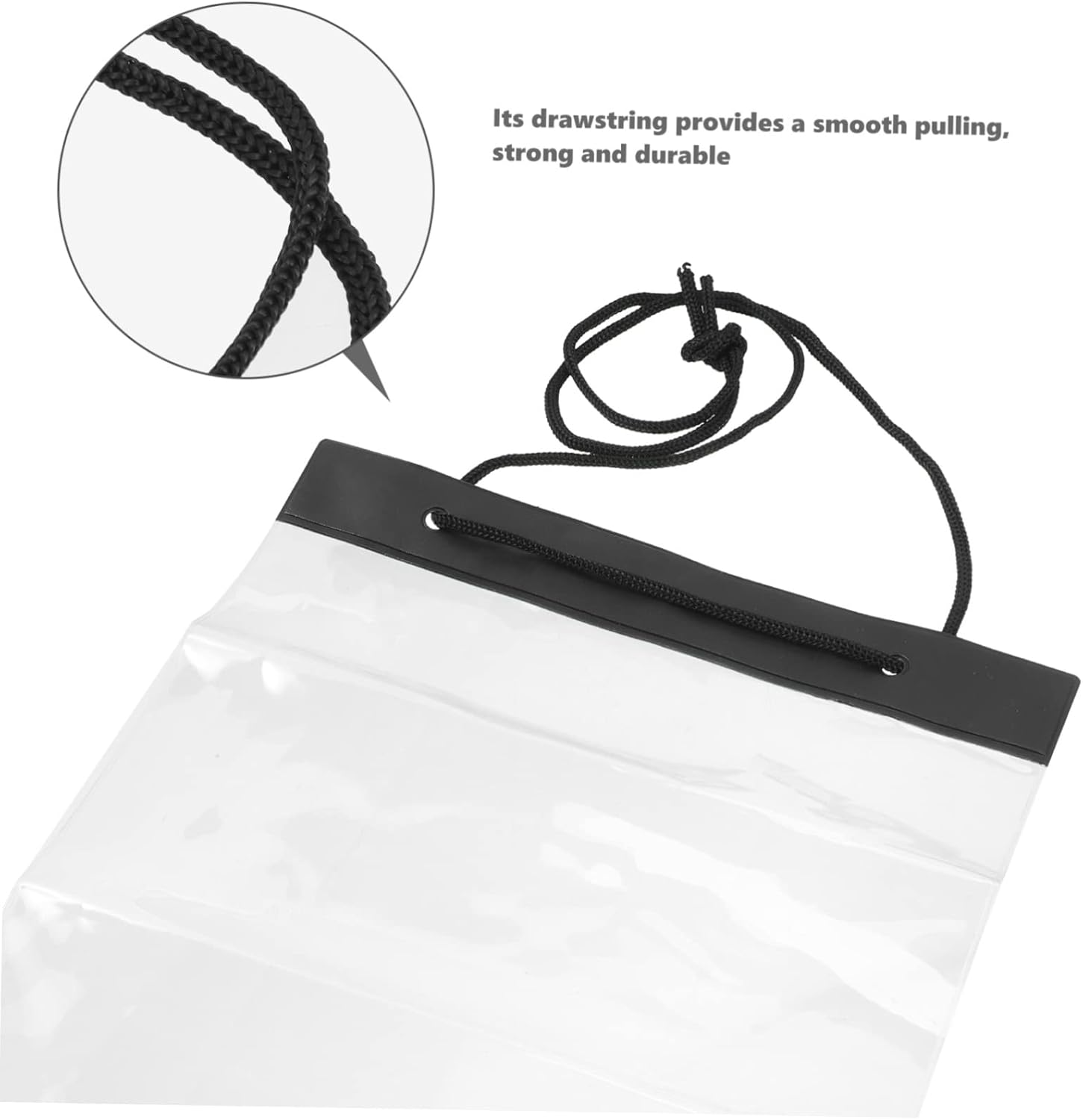 DIYEAH Waterproof Map Case File Document Bag PVC Drawstring Pouch Foldable Travel Organizer for Outdoor Training School Office Use image number 3