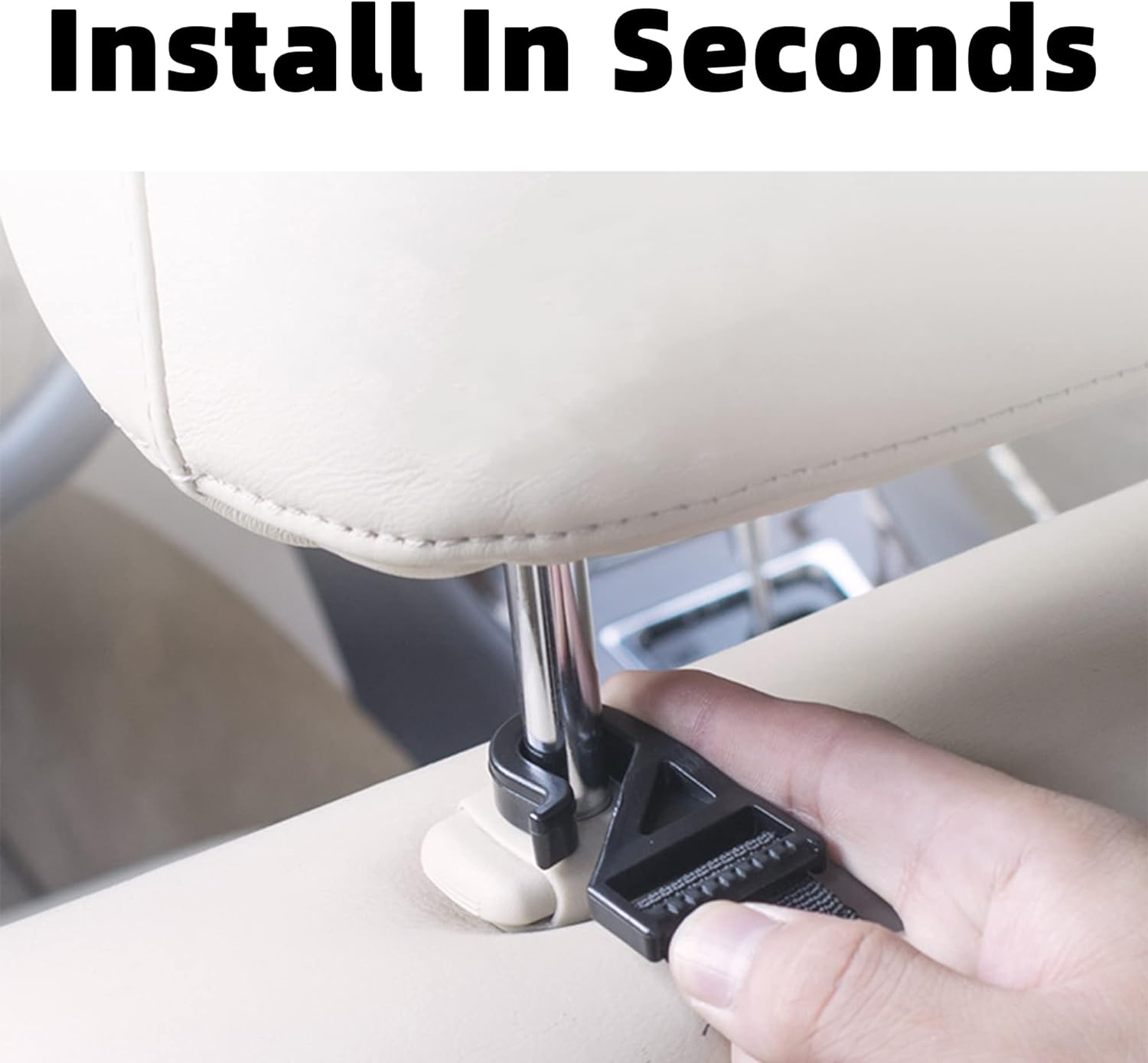 Car Seat Headrest Hook - Universal Durable Automotive Seat Back Organizers/W 3 Hooks Vehicle Storage Hanger for Purse Handbag Coat Grocery Fishing Rod Umbrella Holder (2 PCS) image number 2