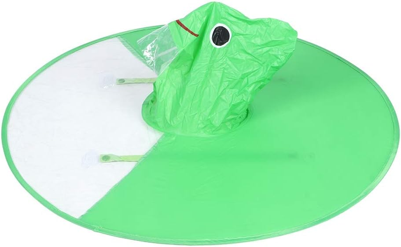 UFO Raincoat Kids, Reusable Foldable Kids UFO Rain Umbrella Hat with Cute Design, Hand Free Foldable Raincoat Cap, Kids Rain Wear(Green) image number 2