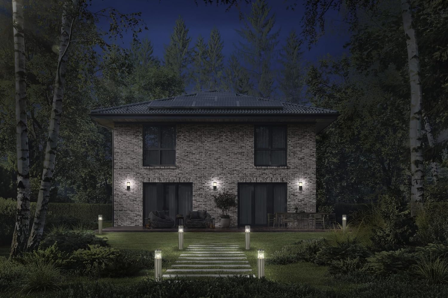 OSRAM Endura Classic Ebro Outdoor Light, Wall Light, Dark Grey, 49 Cm, Stainless Steel, Easy & Quick Installation, IP44 Protection Class, Stainless Steel Housing image number 2